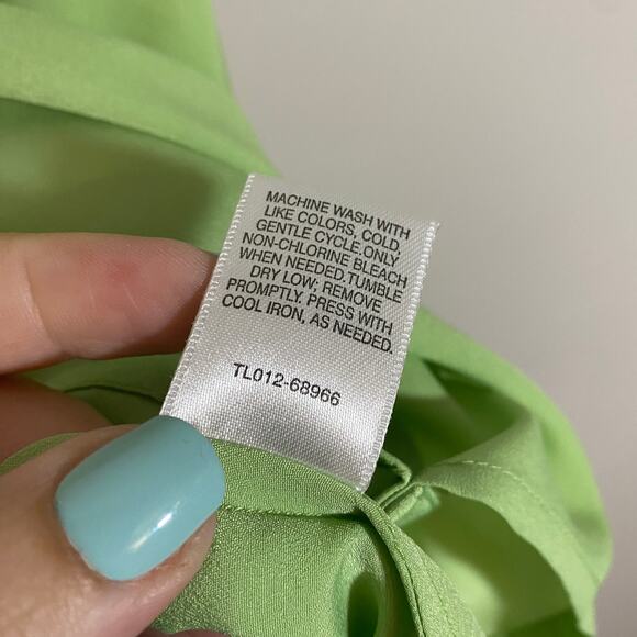 Pendleton Lime Green Short Sleeve Blouse Top Lightweight Sz 8 - Picture 7 of 9